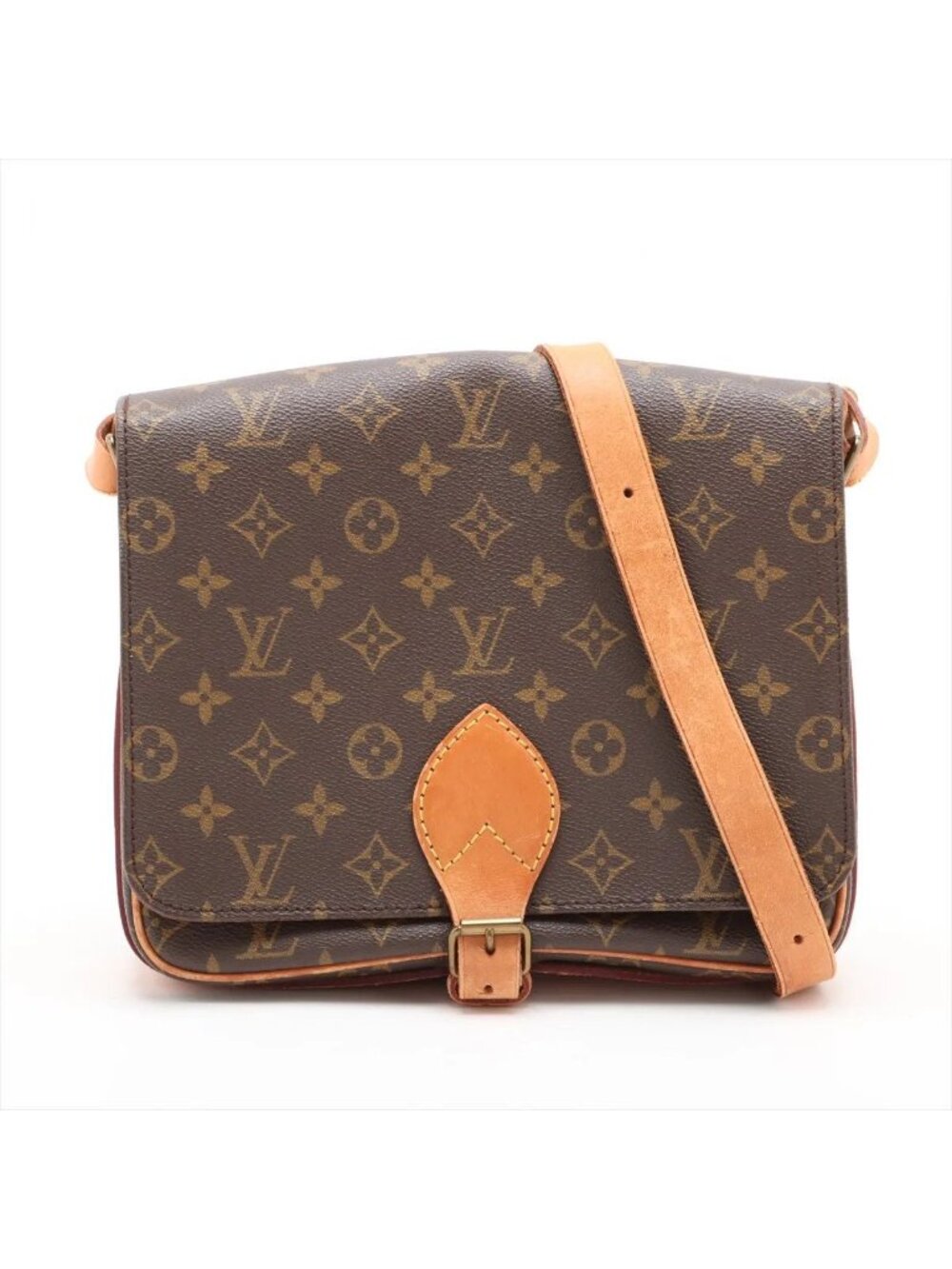 Louis Vuitton Monogram Cartouchiere Leather Shoulder Bag Crossbody